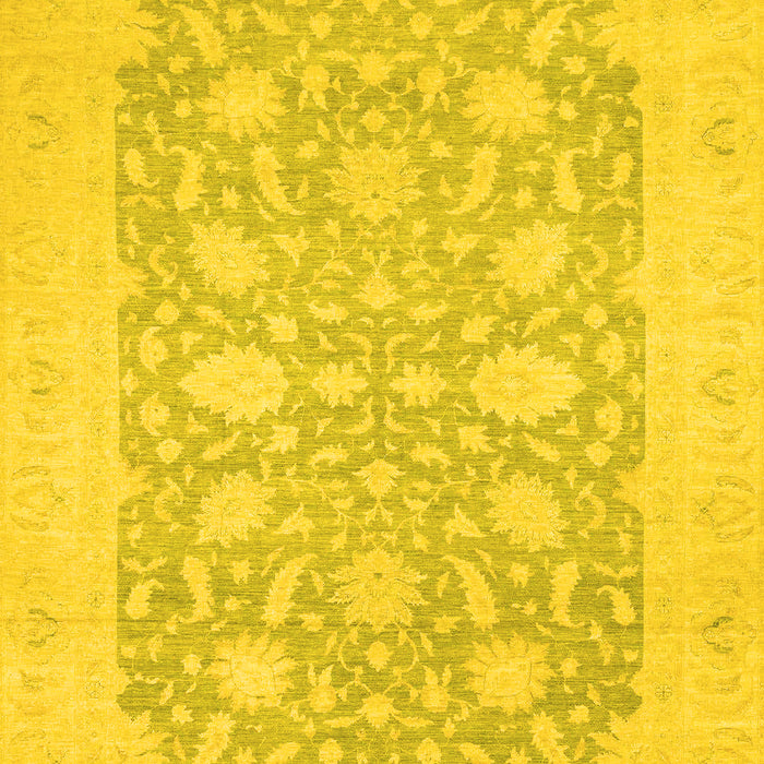 Machine Washable Oriental Yellow Traditional Rug, wshabs2762yw