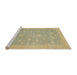 Sideview of Machine Washable Abstract Brass Green Rug, wshabs2763