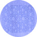 Round Oriental Blue Traditional Rug, abs2763blu