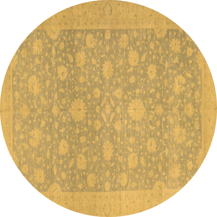 Round Machine Washable Oriental Brown Traditional Rug, wshabs2763brn