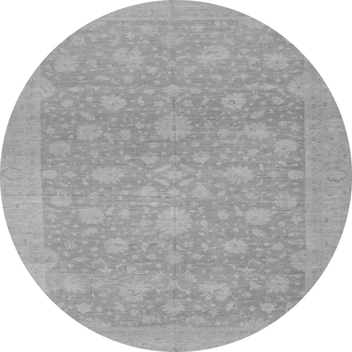 Round Machine Washable Oriental Gray Traditional Rug, wshabs2763gry