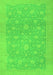 Machine Washable Oriental Green Traditional Area Rugs, wshabs2763grn