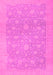 Machine Washable Oriental Pink Traditional Rug, wshabs2763pnk