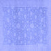 Square Machine Washable Oriental Blue Traditional Rug, wshabs2763blu