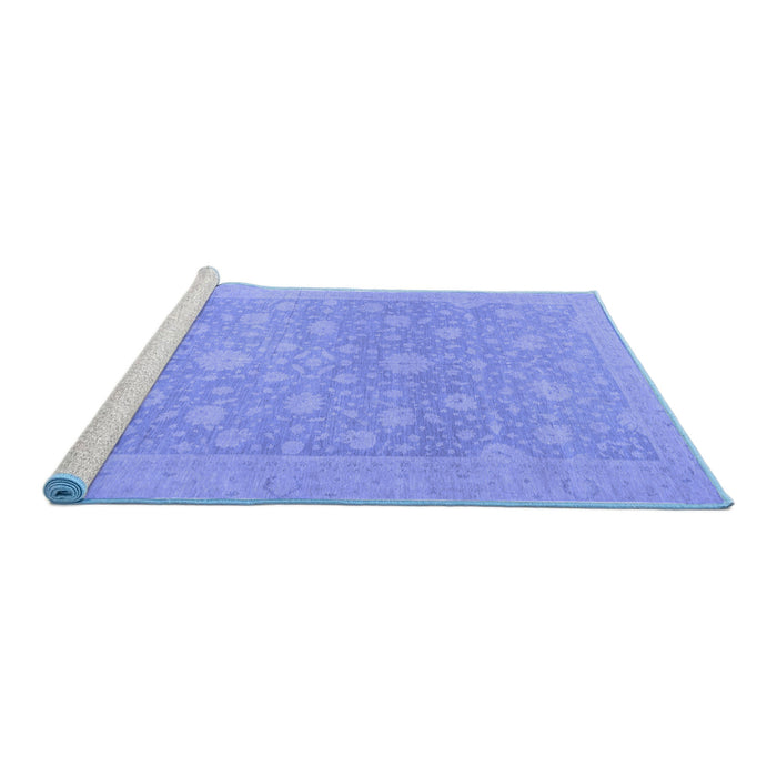 Sideview of Machine Washable Oriental Blue Traditional Rug, wshabs2763blu