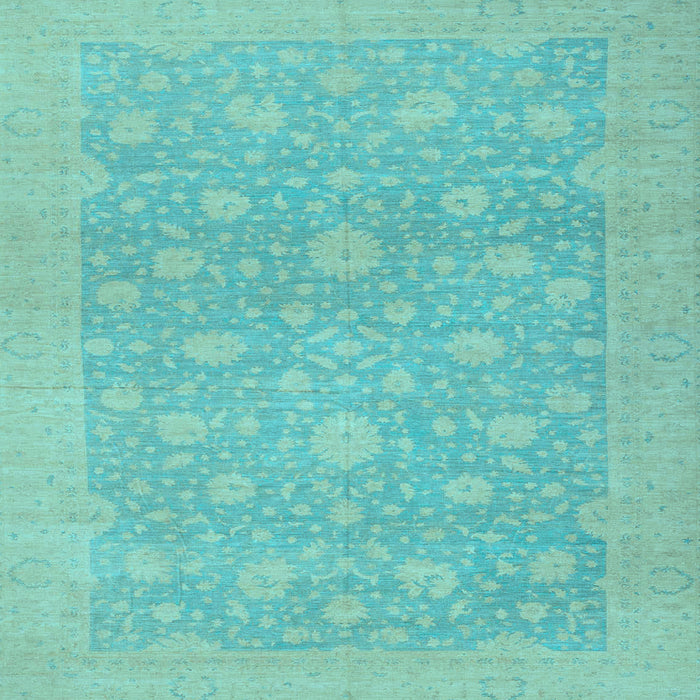Square Oriental Light Blue Traditional Rug, abs2763lblu