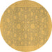 Round Oriental Brown Traditional Rug, abs2763brn