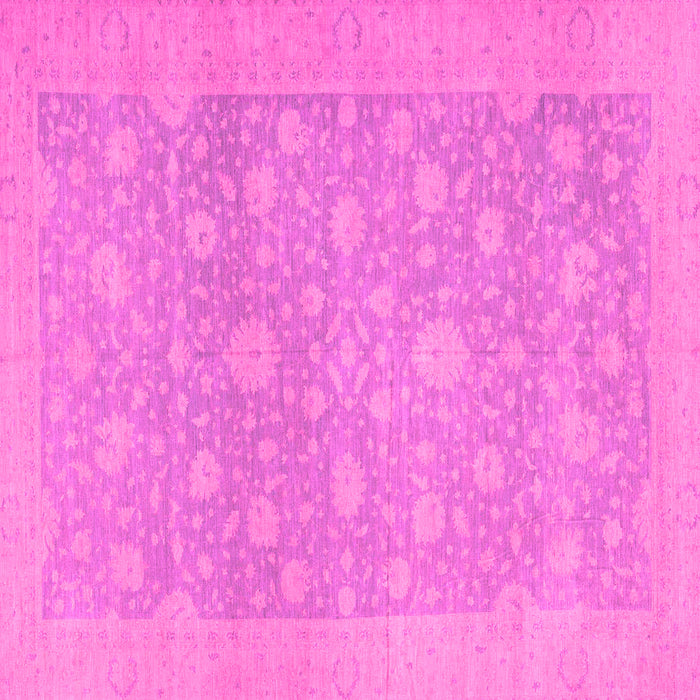Square Machine Washable Oriental Pink Traditional Rug, wshabs2763pnk