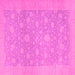 Square Machine Washable Oriental Pink Traditional Rug, wshabs2763pnk