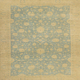 Square Machine Washable Abstract Brass Green Rug, wshabs2763