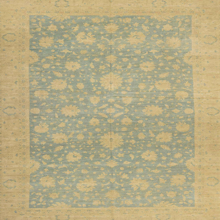 Square Machine Washable Abstract Brass Green Rug, wshabs2763