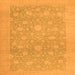 Square Machine Washable Oriental Orange Traditional Area Rugs, wshabs2763org