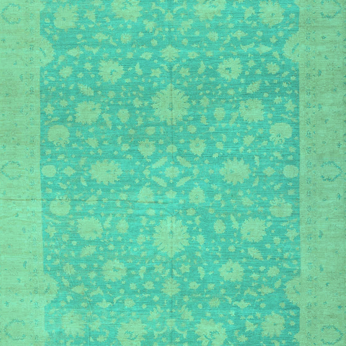 Machine Washable Oriental Turquoise Traditional Area Rugs, wshabs2763turq