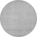 Round Machine Washable Abstract Gray Modern Rug, wshabs2764gry