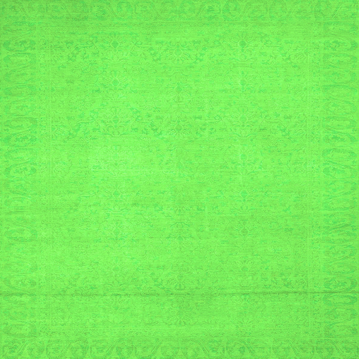 Square Machine Washable Abstract Green Modern Area Rugs, wshabs2764grn