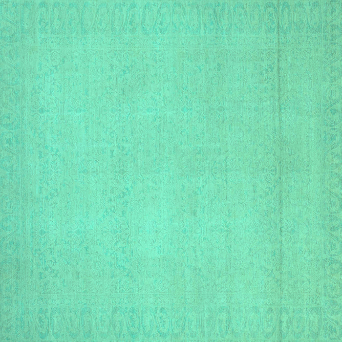 Square Machine Washable Abstract Turquoise Modern Area Rugs, wshabs2764turq