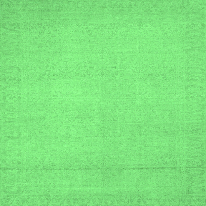 Square Abstract Emerald Green Modern Rug, abs2764emgrn