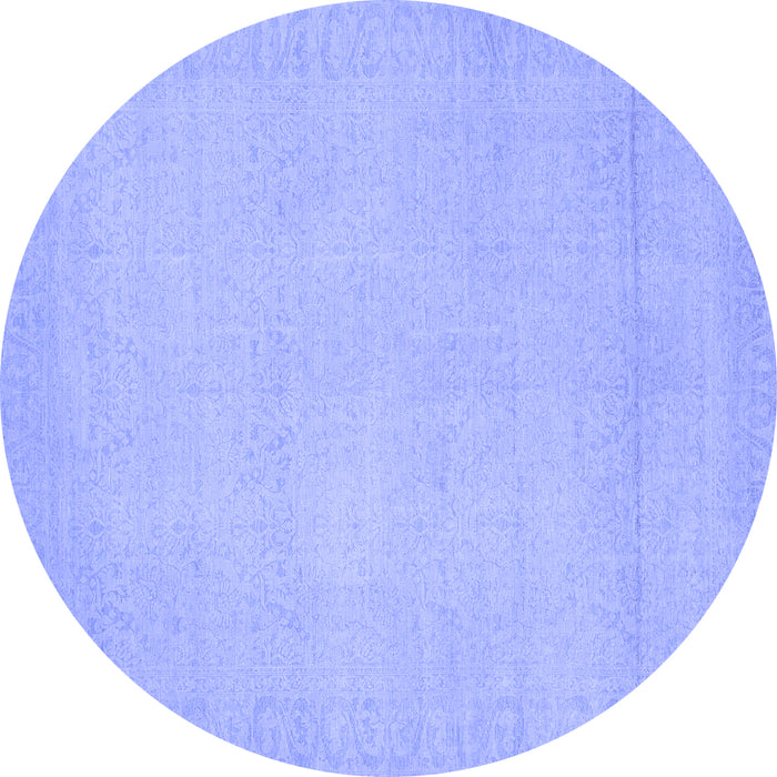 Round Abstract Blue Modern Rug, abs2764blu