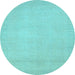 Round Machine Washable Abstract Light Blue Modern Rug, wshabs2764lblu