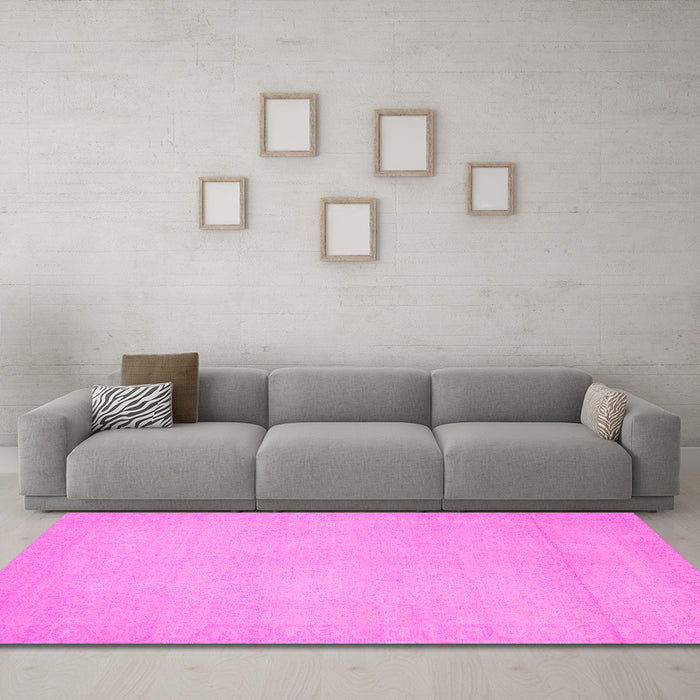 Machine Washable Abstract Pink Modern Rug in a Living Room, wshabs2764pnk