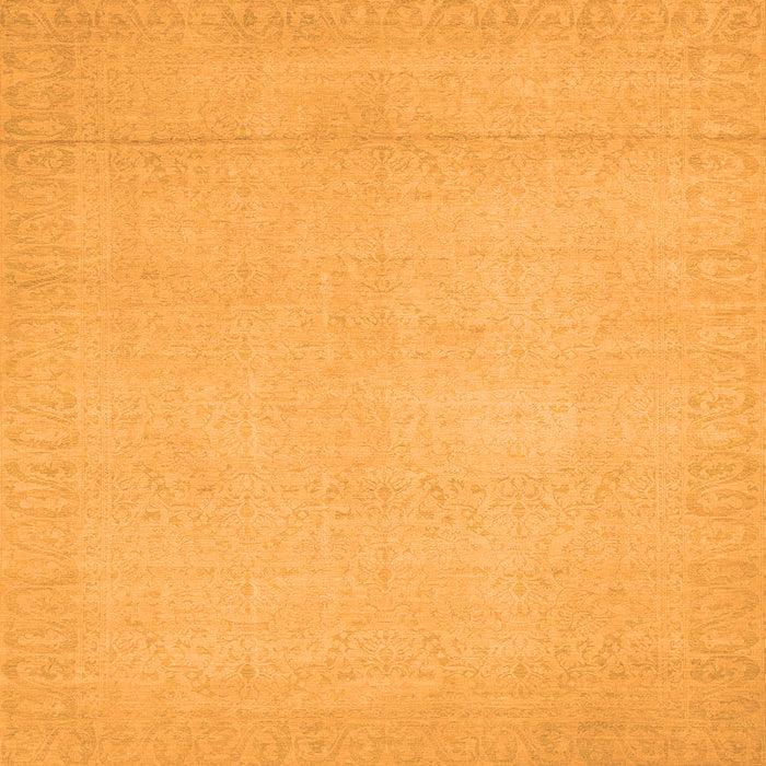 Square Machine Washable Abstract Orange Modern Area Rugs, wshabs2764org