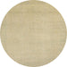 Round Machine Washable Abstract Yellow Rug, wshabs2764