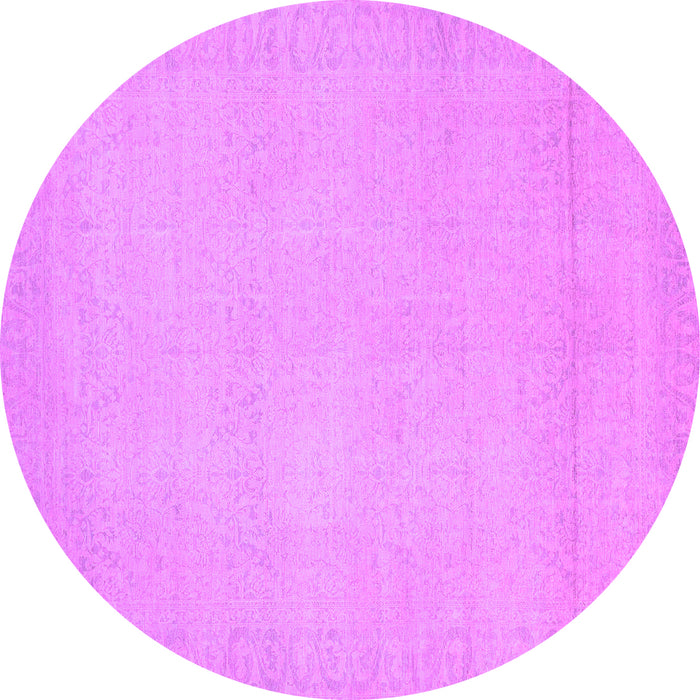 Round Machine Washable Abstract Purple Modern Area Rugs, wshabs2764pur