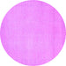 Round Machine Washable Abstract Purple Modern Area Rugs, wshabs2764pur