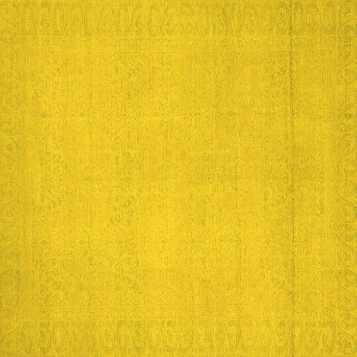 Square Abstract Yellow Modern Rug, abs2764yw