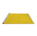 Sideview of Machine Washable Abstract Yellow Modern Rug, wshabs2764yw