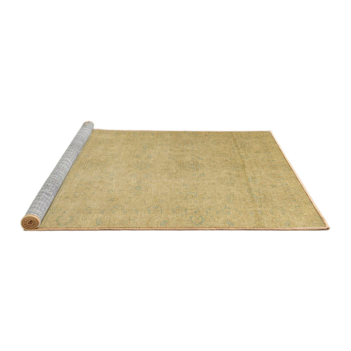 Sideview of Machine Washable Abstract Gold Rug, wshabs2765
