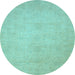 Round Machine Washable Abstract Light Blue Modern Rug, wshabs2765lblu