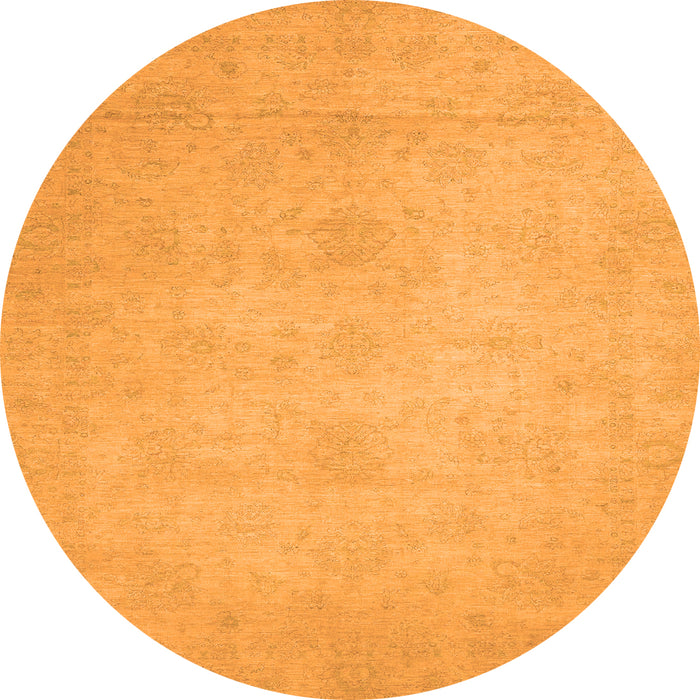 Round Abstract Orange Modern Rug, abs2765org