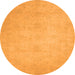 Round Abstract Orange Modern Rug, abs2765org