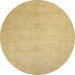 Round Machine Washable Abstract Gold Rug, wshabs2765