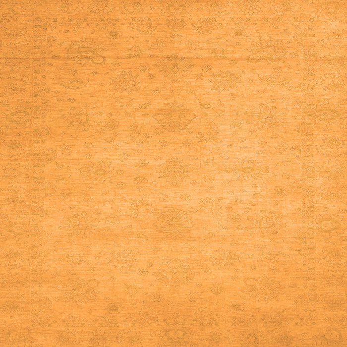 Square Machine Washable Abstract Orange Modern Area Rugs, wshabs2765org