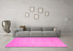 Machine Washable Abstract Pink Modern Rug in a Living Room, wshabs2765pnk