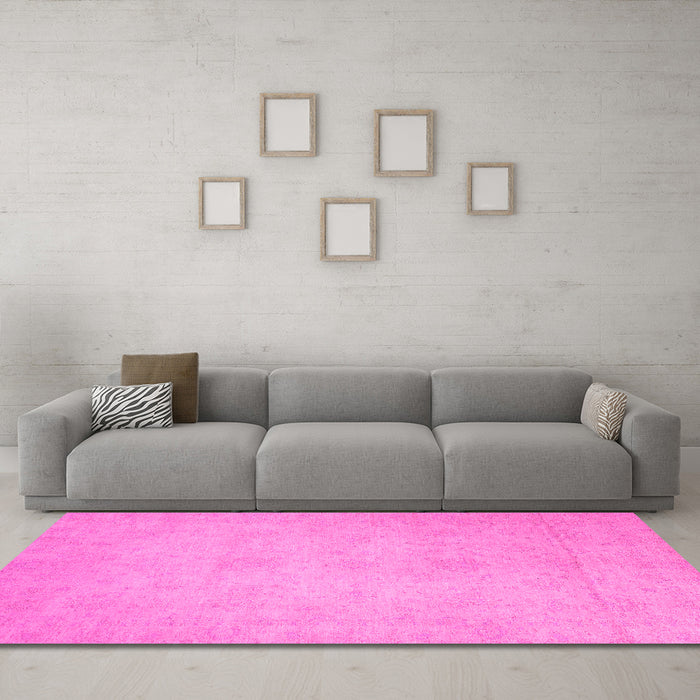 Machine Washable Abstract Pink Modern Rug in a Living Room, wshabs2765pnk