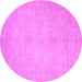 Round Machine Washable Abstract Purple Modern Area Rugs, wshabs2765pur