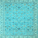 Square Oriental Light Blue Traditional Rug, abs2766lblu