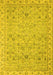 Machine Washable Oriental Yellow Traditional Rug, wshabs2766yw