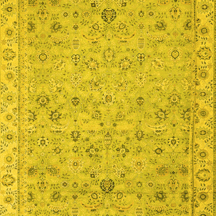 Machine Washable Oriental Yellow Traditional Rug, wshabs2766yw