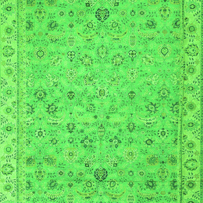 Machine Washable Oriental Green Traditional Area Rugs, wshabs2766grn