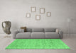 Machine Washable Oriental Emerald Green Traditional Area Rugs in a Living Room,, wshabs2766emgrn