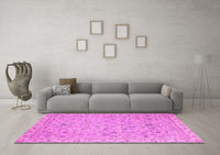 Machine Washable Oriental Pink Traditional Rug, wshabs2766pnk