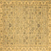 Square Machine Washable Oriental Brown Traditional Rug, wshabs2766brn