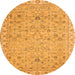 Round Oriental Orange Traditional Rug, abs2766org