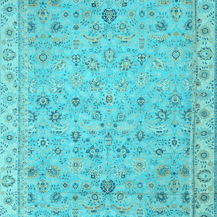 Machine Washable Oriental Light Blue Traditional Rug, wshabs2766lblu
