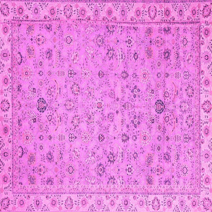 Square Machine Washable Oriental Pink Traditional Rug, wshabs2766pnk