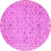 Round Oriental Pink Traditional Rug, abs2766pnk